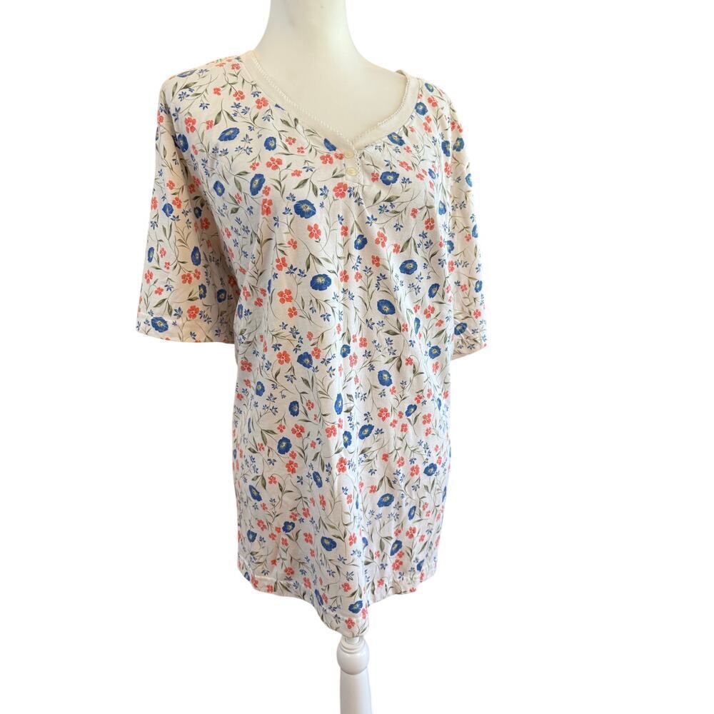 bobbie brooks woman short sleeve v neck floral womens plus size 26 - Picture 2 of 4